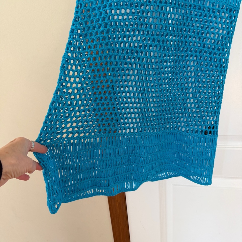 SET! Medium Vetchy Teal Swim Cover Up + The Sak Beige/Bronze Woven Shoulder Bag - Picture 6 of 16